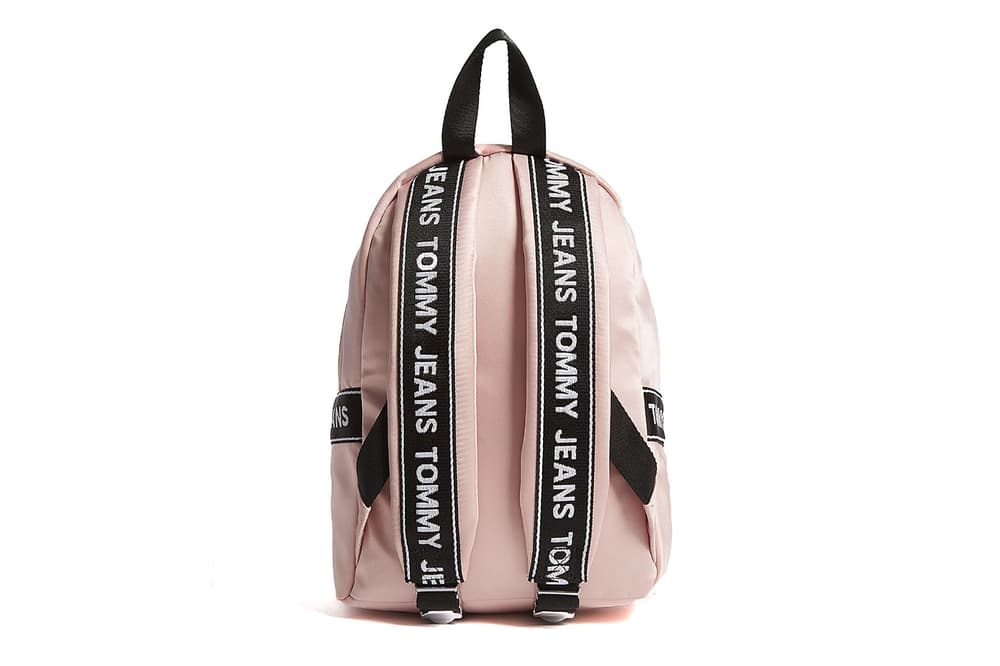 Tommy Jeans Logo Tape Satin Mini Backpack Rose Cloud pink Pumice Stone Grey