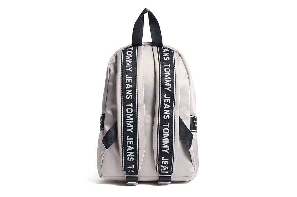 Tommy Jeans Logo Tape Satin Mini Backpack Rose Cloud pink Pumice Stone Grey