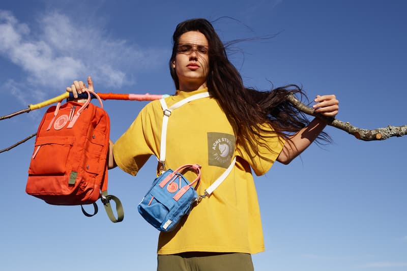 Acne Studios x Fjällräven Collaboration Lookbook T-shirt Yellow Kanken Backpack Orange Blue