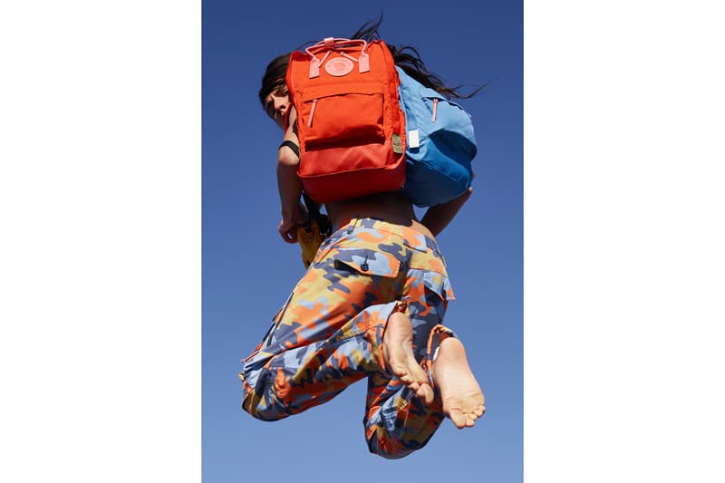 Acne Studios x Fjällräven Collaboration Lookbook Kanken Backpack Orange Blue Camouflage Pants