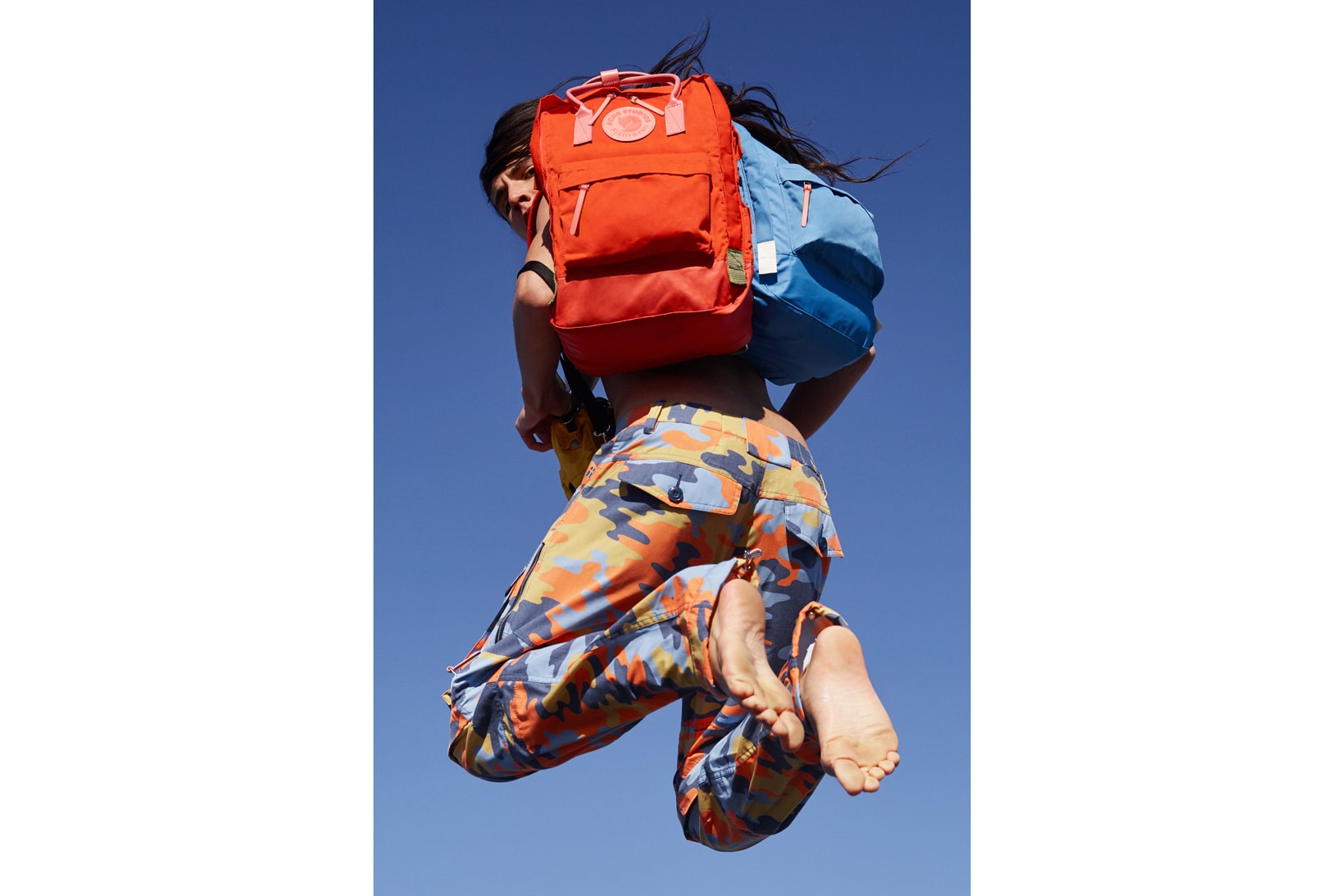 Acne Studios x Fjällräven Collaboration Lookbook Kanken Backpack Orange Blue Camouflage Pants