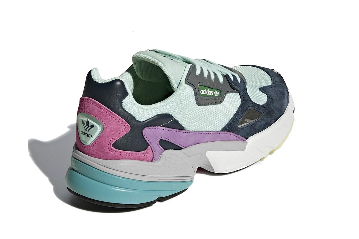 adidas Originals Falcon Sneaker Shoe Silhouette Chunky Panel Mint Navy Blue Pink
