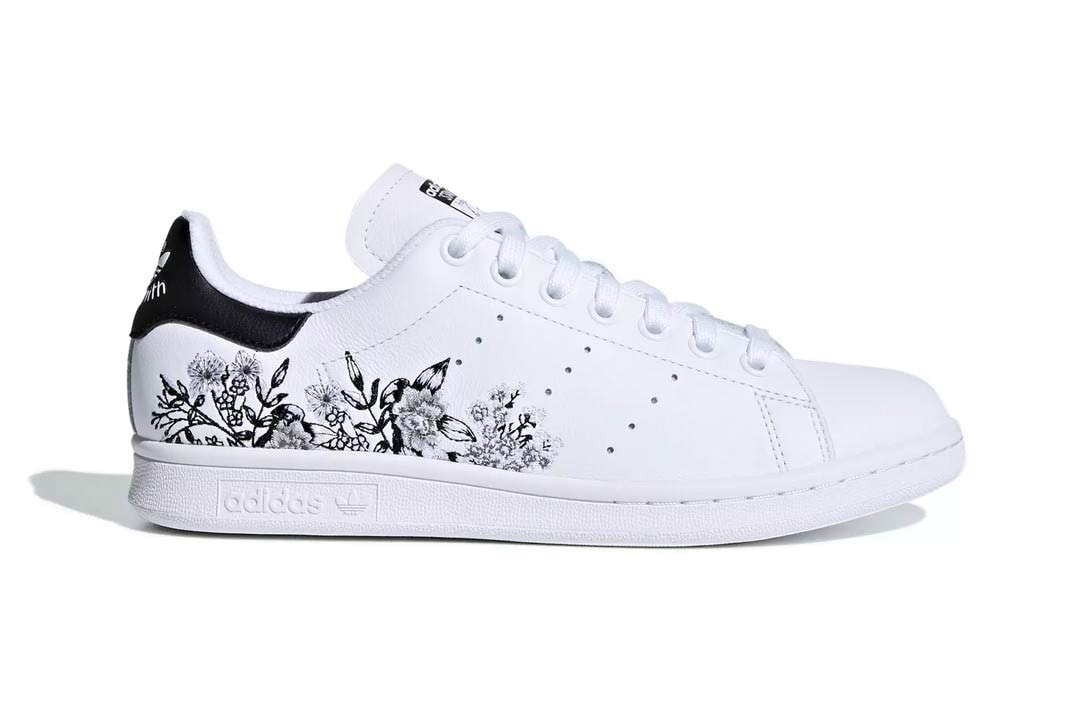 adidas Originals Stan Smith Floral Black White Rainbow
