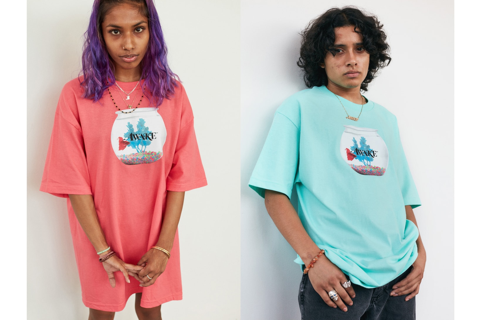 Awake NY Mid-Summer 2018 Lookbook Fish Bowl T-shirt Coral Seafoam