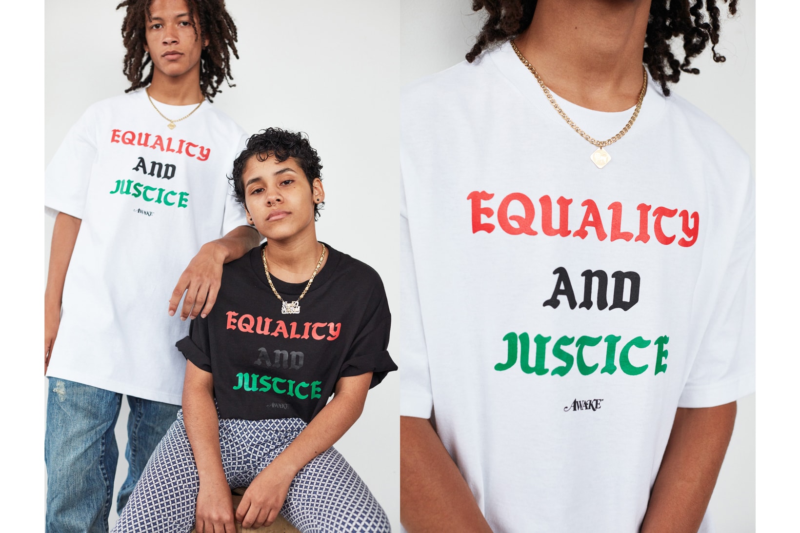 Awake NY Mid-Summer 2018 Lookbook Equality and Justice T-shirt White Black