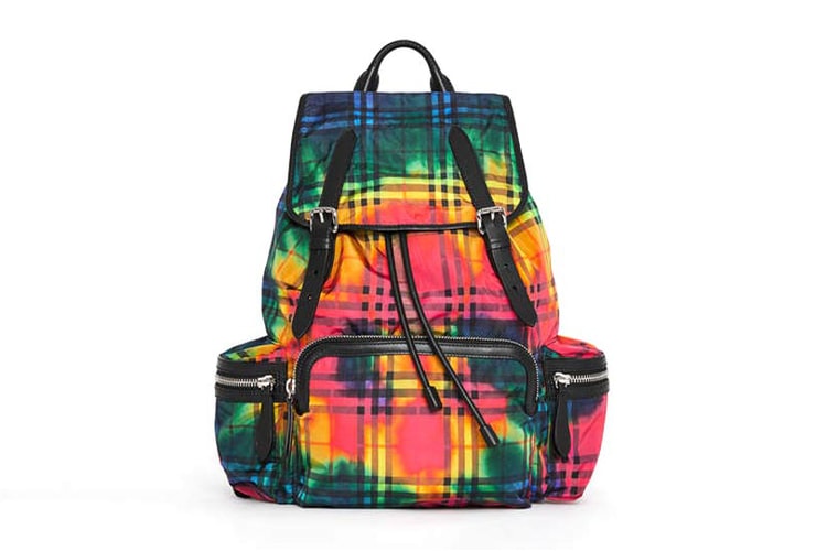 Peep the Rainbow Tie-Dye on Burberry's Check Backpack