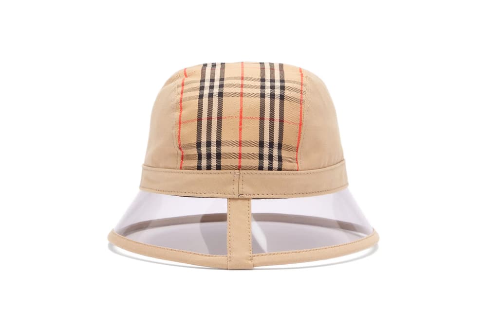 Burberry PVC Check Bucket Hat Accessory Beige Print Vintage