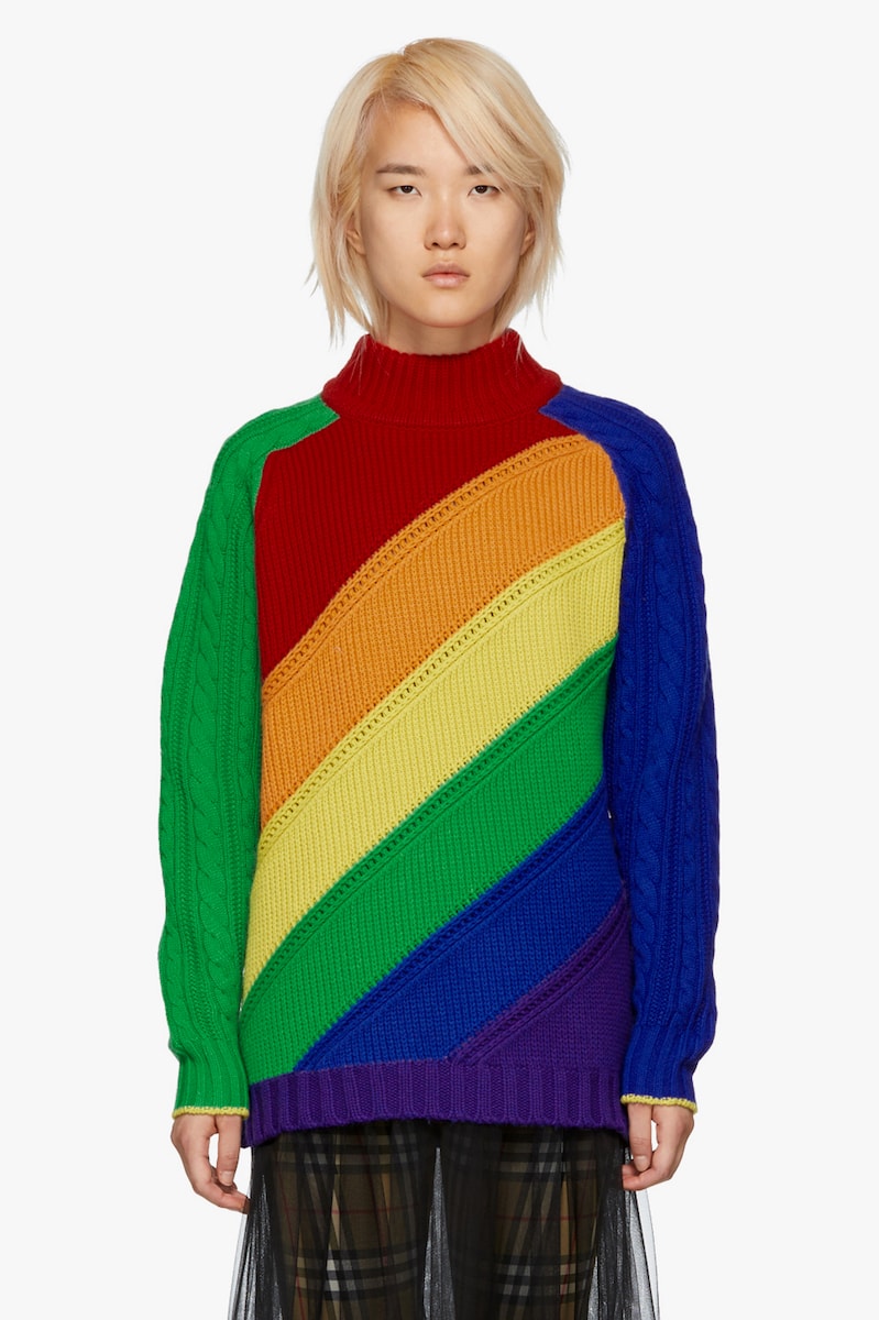 Burberry Rainbow Collection New Arrivals Vest Knit Color Pattern Logo Pieces