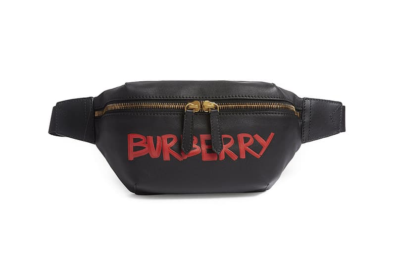 burberry Brogues Graffiti Logo Print Bum Bag Fanny Pack Black