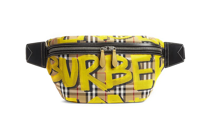 burberry Brogues Graffiti Logo Print Bum Bag Fanny Pack Bright Yellow