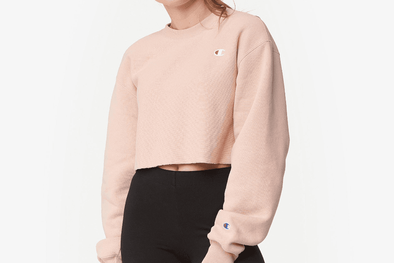 Champion Just Dropped a Cropped Fall Sweater in Blush Pink