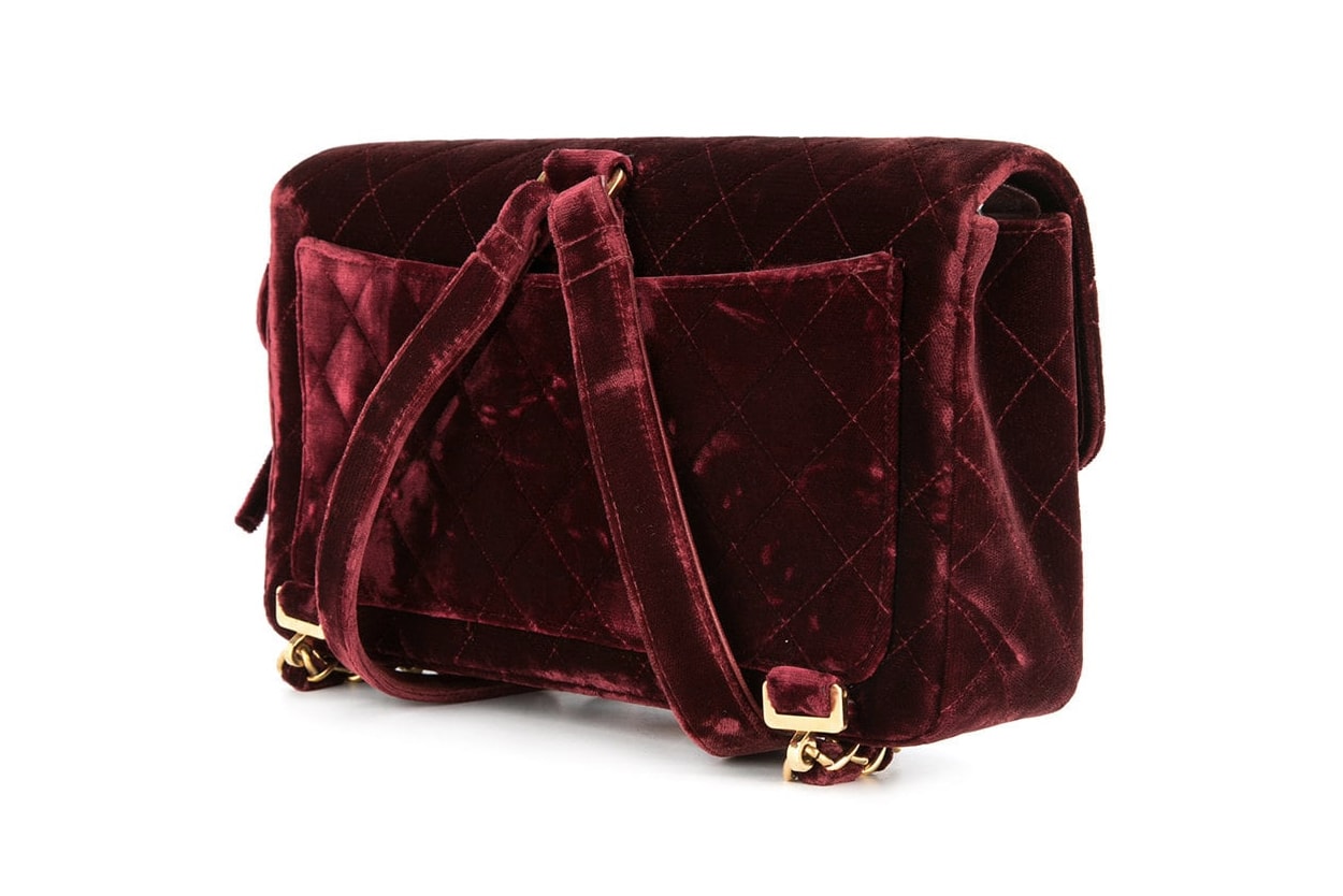 Where to Buy Chanel Vintage Velvet Backpack Bordeaux Red