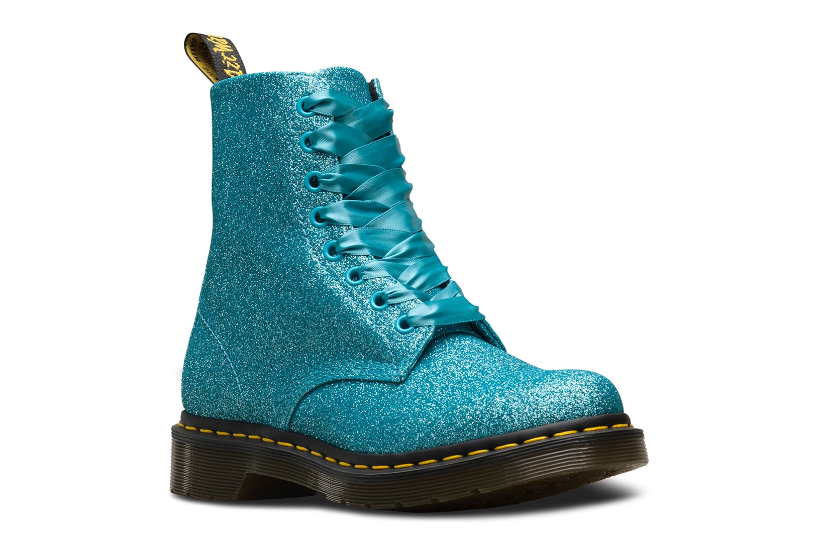 Dr. Doc Martens 1460 Pascal Glitter Boots Pale Gold Pewter Silver Turquoise Purple