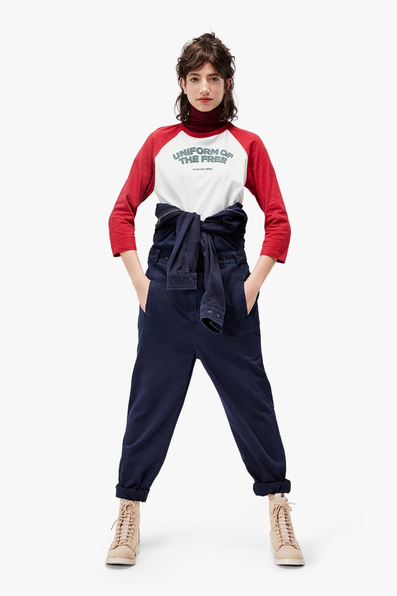 G-Star RAW Fall/Winter 2018 Lookbook Shirt Red White Pants Navy