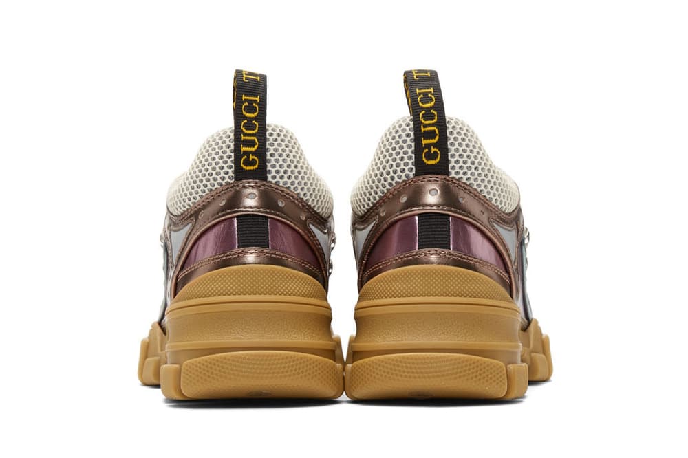 Gucci Flashtrek Trainer Metallic Leather Blue Purple