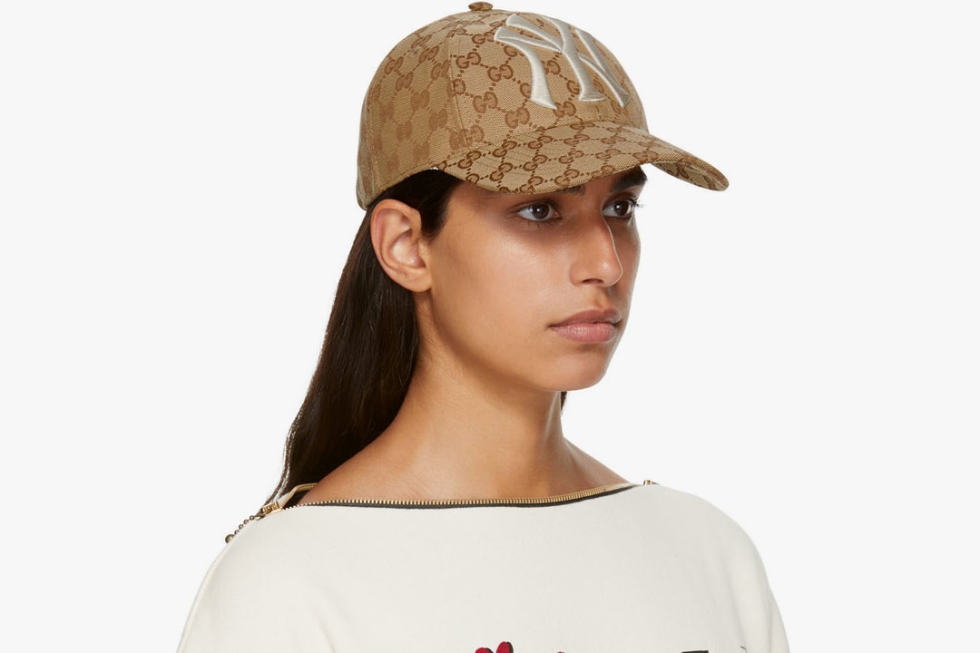 Gucci NY Yankees-logo GG Cap Beige in Supreme Canvas - US
