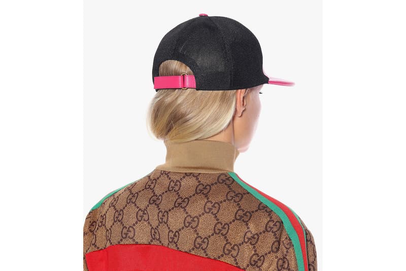 Gucci Pink Vintage Logo Leather Cap Strap Accessory Hat Alessandro Michele