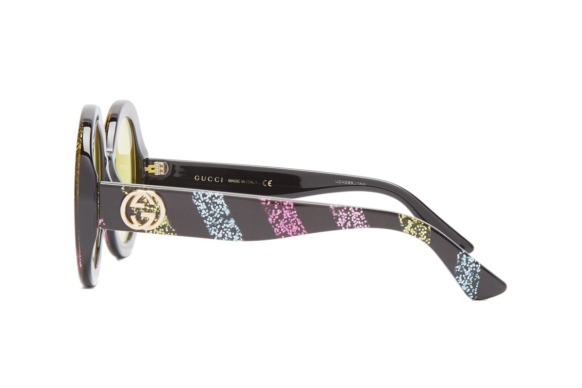 Gucci's Round-Frame Glitter Acetate Sunglasses