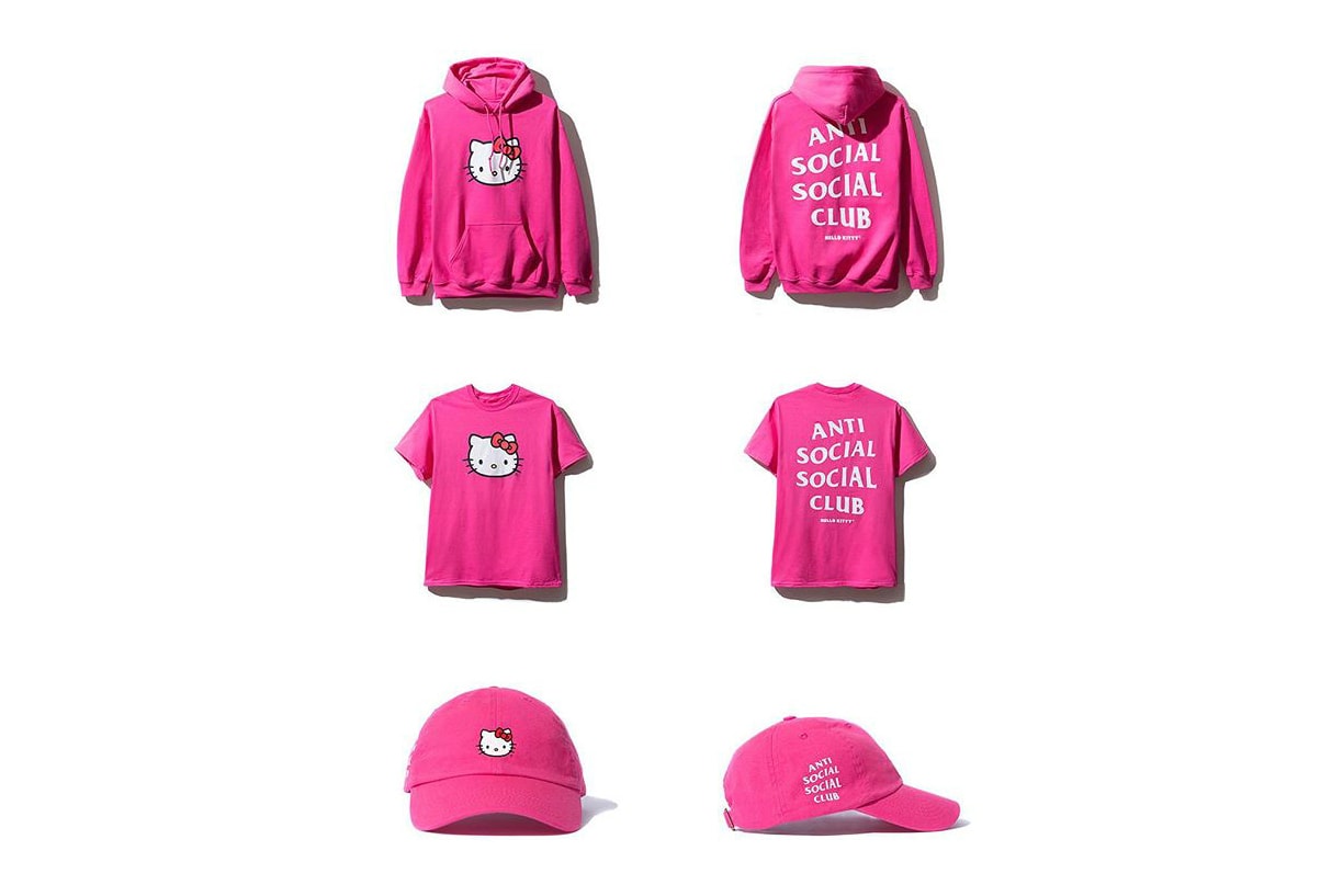 Hello Kitty Anti Social Social Club Collection Hoodie T-Shirt Cap