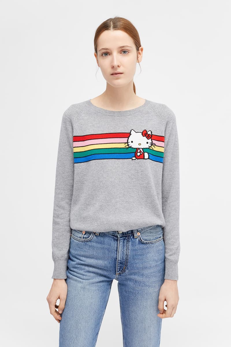 hello kitty sanrio chinti parker collaboration cashmere sweaters track pants totes collection