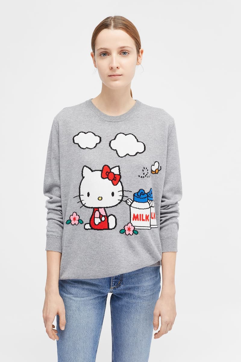 hello kitty sanrio chinti parker collaboration cashmere sweaters track pants totes collection