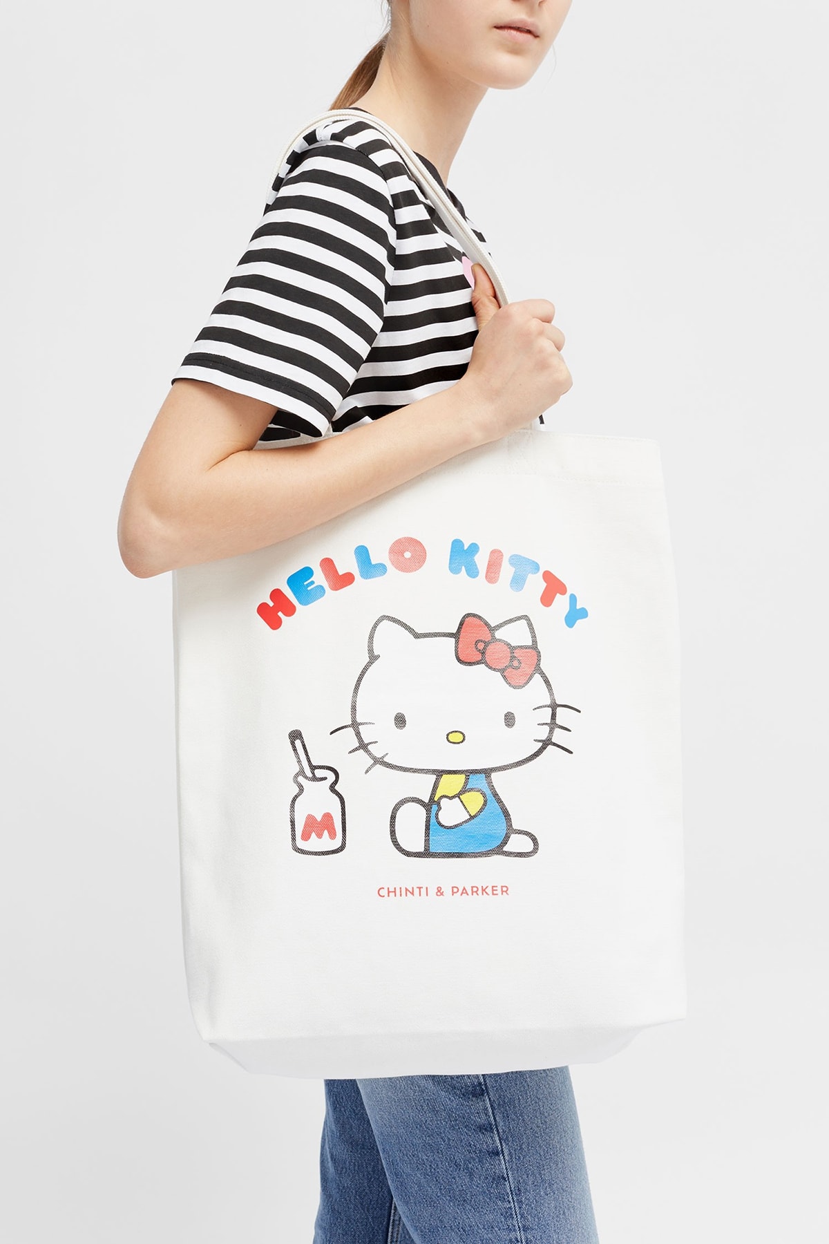 hello kitty sanrio chinti parker collaboration cashmere sweaters track pants totes collection