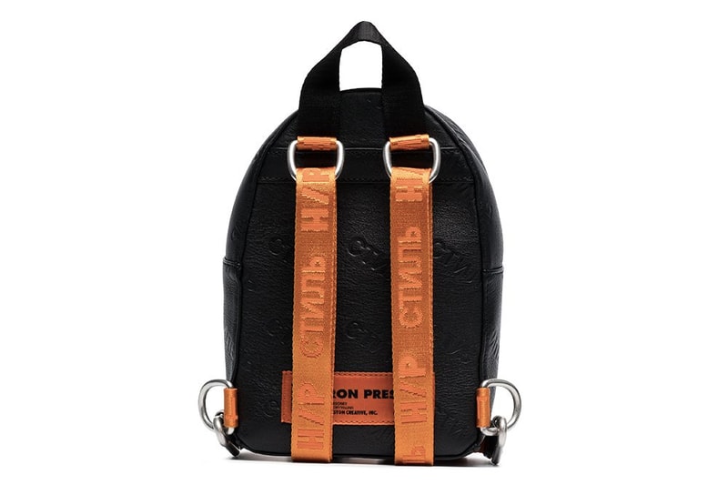 Heron Preston Black Orange Leather Mini Backpack