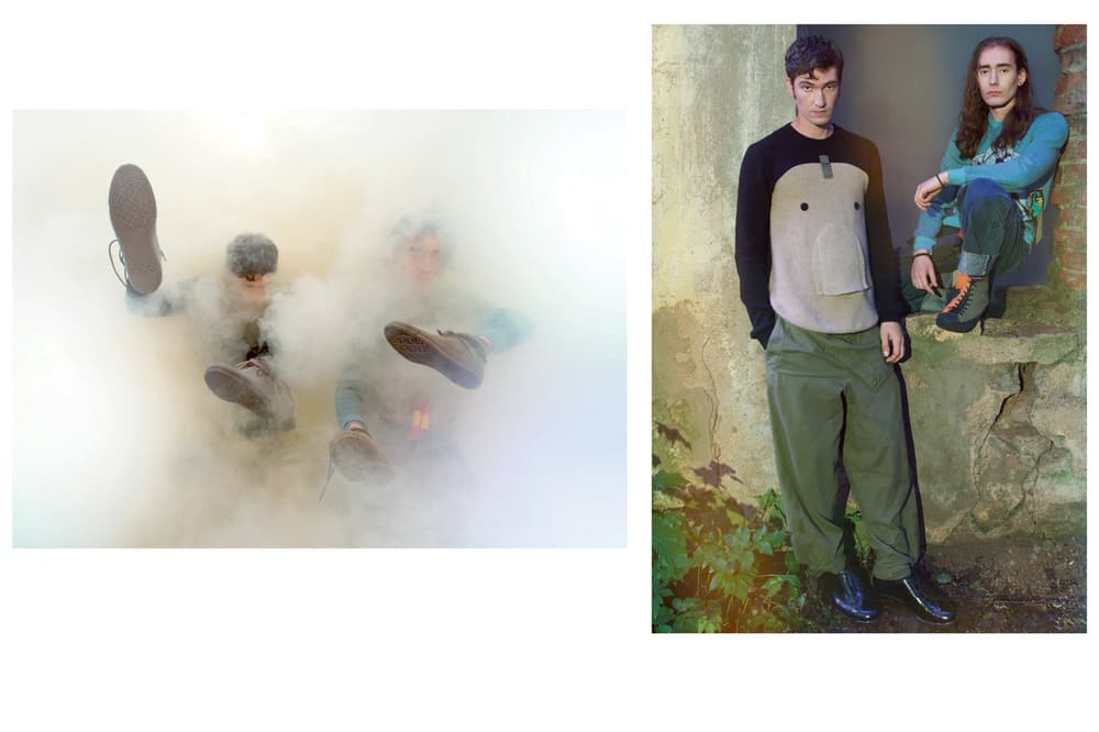 JW Anderson Fall/Winter 2018 Campaign Yelena Beletskaya Sweater Grey Black Pants Green
