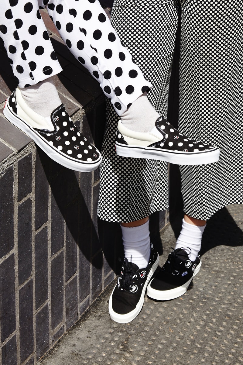 Kiss My Vans Black White Polka Dot Slip-on Era Sneakers