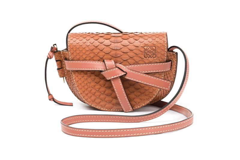 Loewe Mini Gate Bag Snakeskin Light Brown