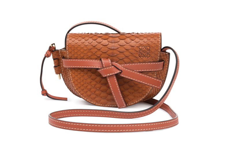 Loewe Mini Gate Bag Snakeskin Brown