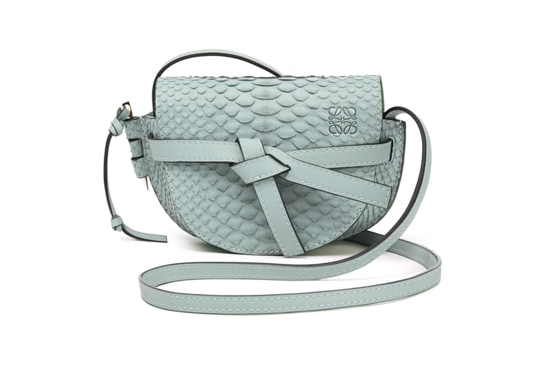 Loewe Mini Gate Bag Snakeskin Light Blue