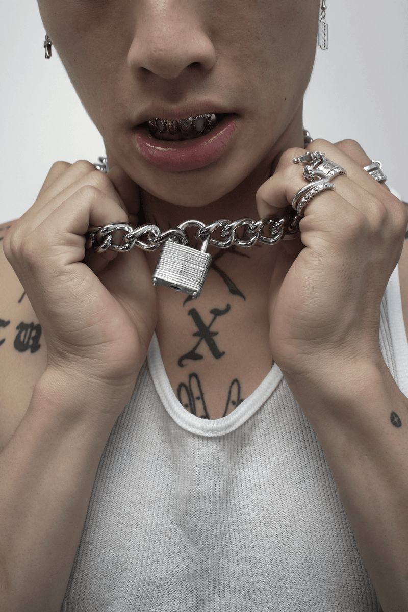 Luke Vicious Chain Choker Necklace Earrings Fall Winter 2018