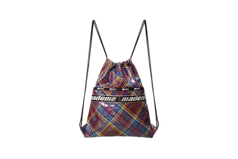 MadeMe x LeSportsac Capsule Collection Drawstring Backpack Blue Plaid