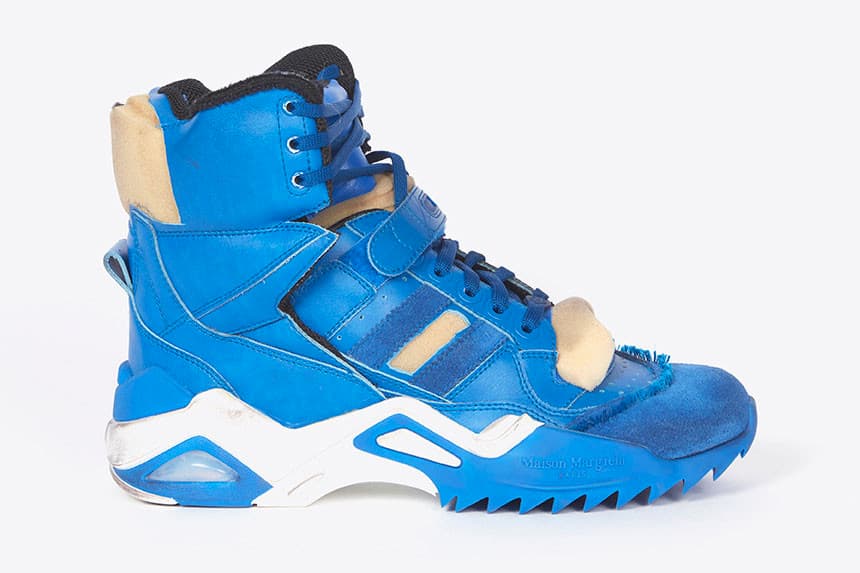 Maison Margiela's New Retro Fit Sneaker Debut John Galliano Chunky Trainer Shoe Blue Red Silver White Black