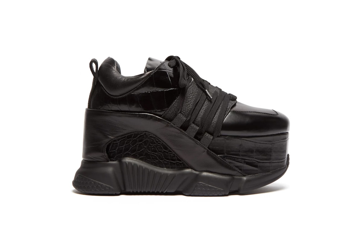 Marques'Almeida's Crazy Platform Sneakers Chunky Sole Black Leather Extreme