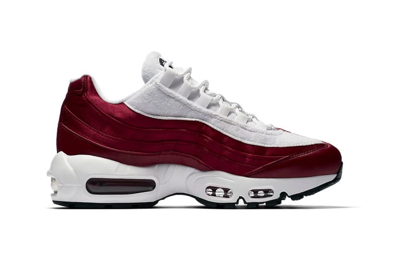 Nike Air Max 95 Satin NSW Red Crush White Terrycloth Women's Sneakers