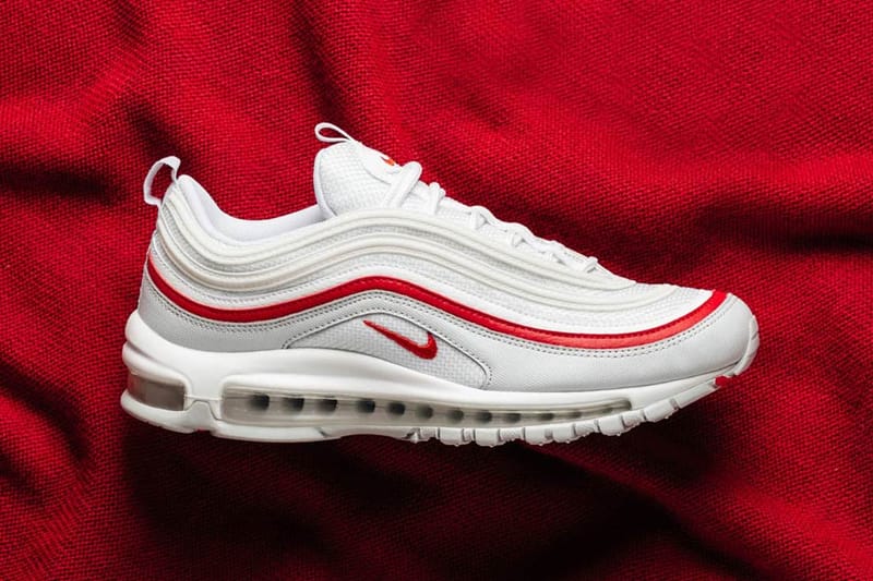 nike air max 97 white with red stripe