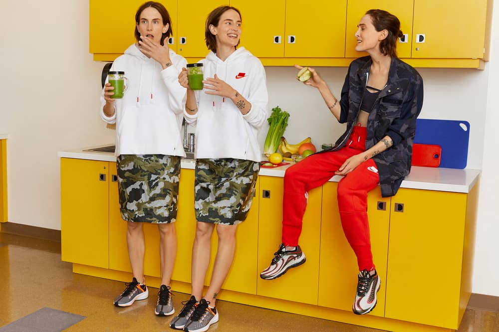 Nike Sport Pack Jane Moseley Editorial Sweatpants Red Woven Dress Camouflage Green Brown EXP-X14 SE Black White Air Max Deluxe Sequoia