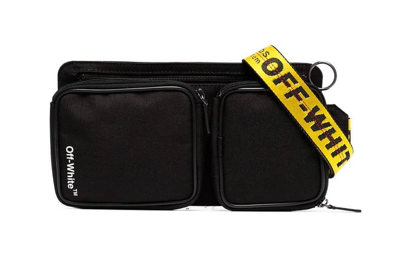 Off White Cordura Crossbody Bag Black Yellow