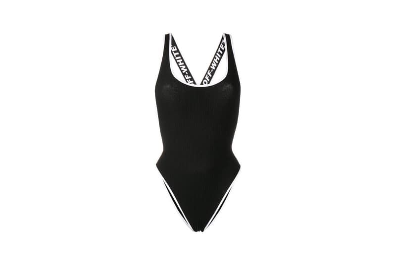 Off White Crisscross Back Bodysuit Logo Black