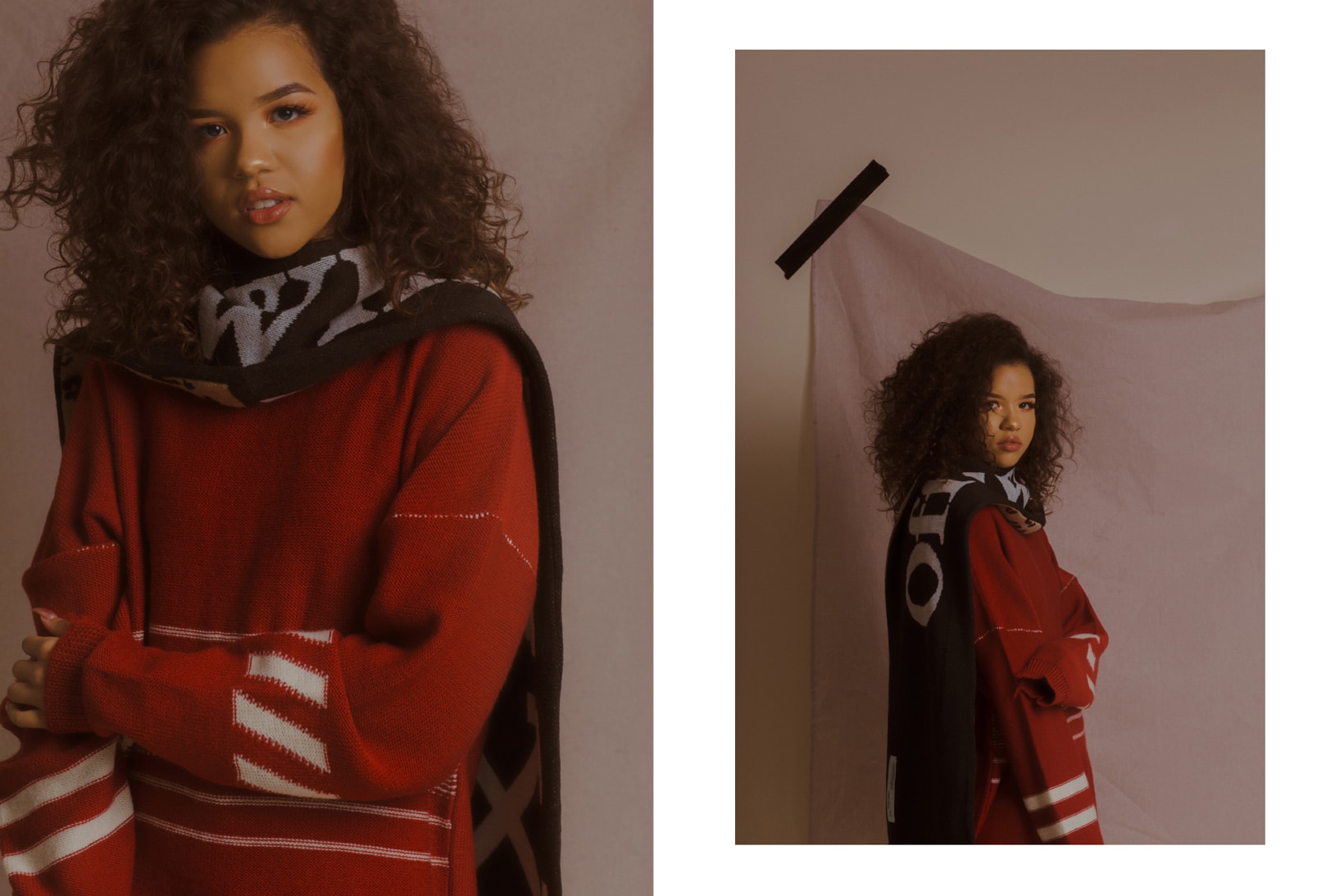Off-White Fall/Winter 2018 Collection Editorial Sweater Red