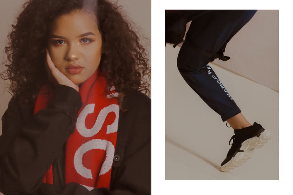 Off-White Fall/Winter 2018 Collection Editorial Quote Scarf Red