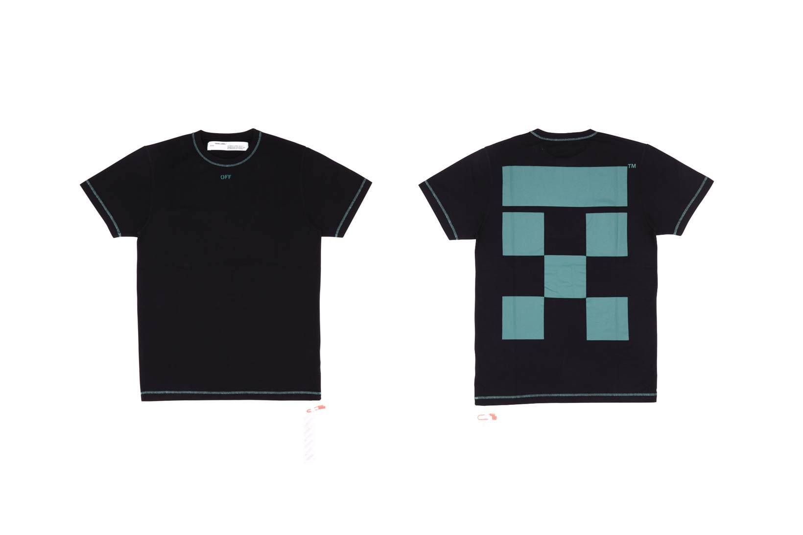 Off White TheDoubleF T Shirt Black Petrol Blue