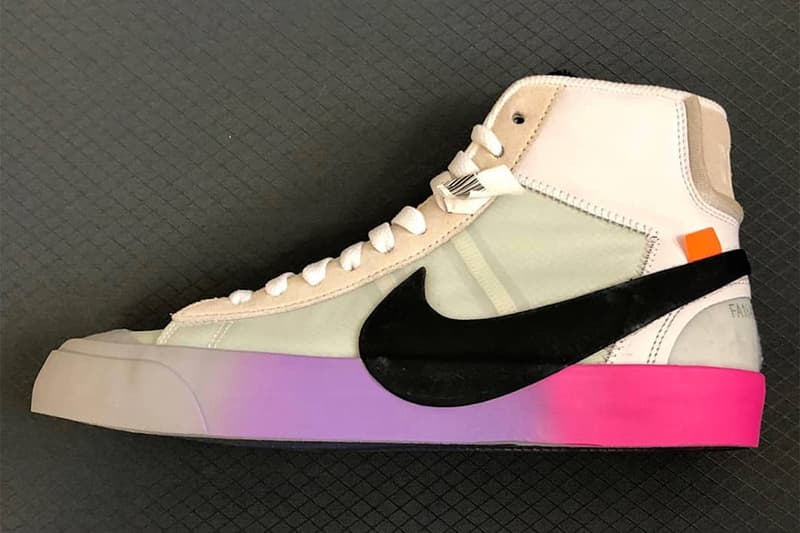 Virgil Abloh Nike Off White Blazer Gradient Sole Rainbow Pink Purple