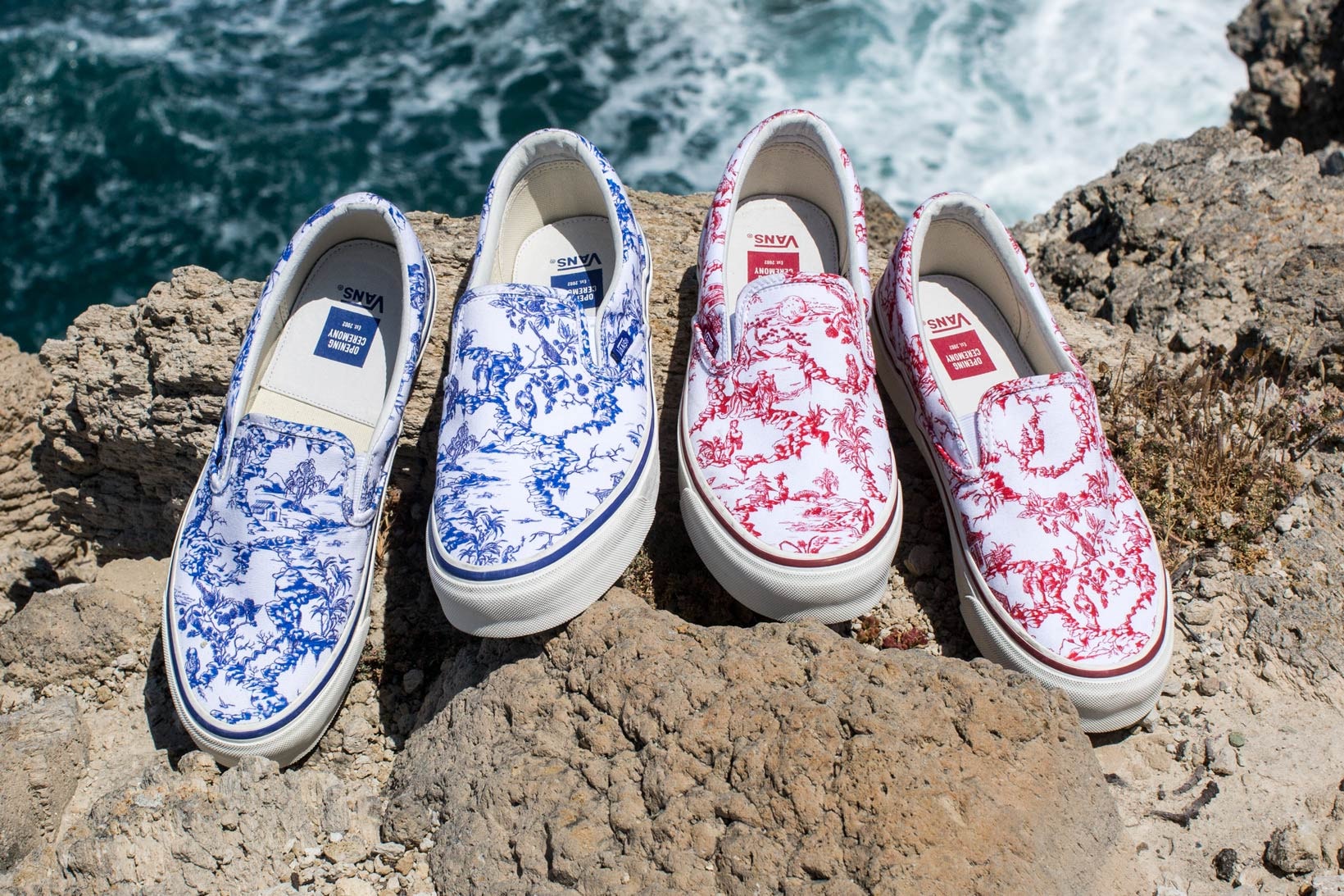 Opening Ceremony Vans Toile Slip On Blue Red