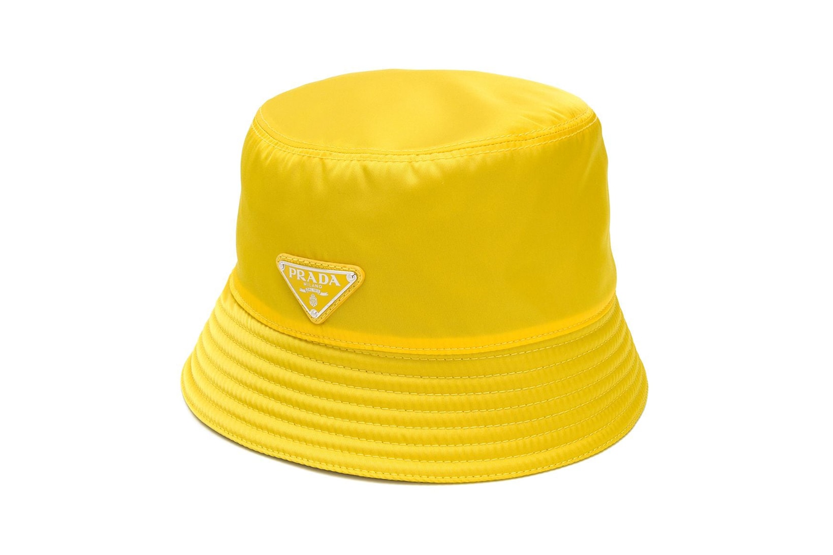 Prada Bucket Hat Yellow Stitch Detail