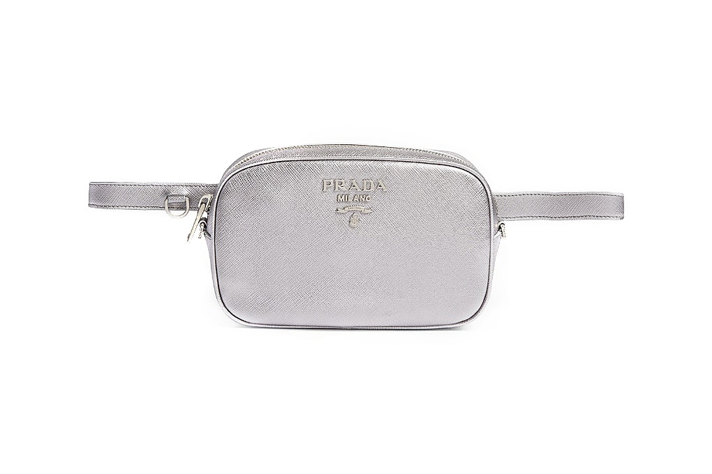 Prada Core Saffiano Leather Bumbag Silver