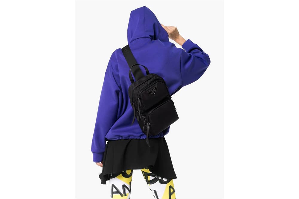 Prada One Shoulder Backpack Pink Black