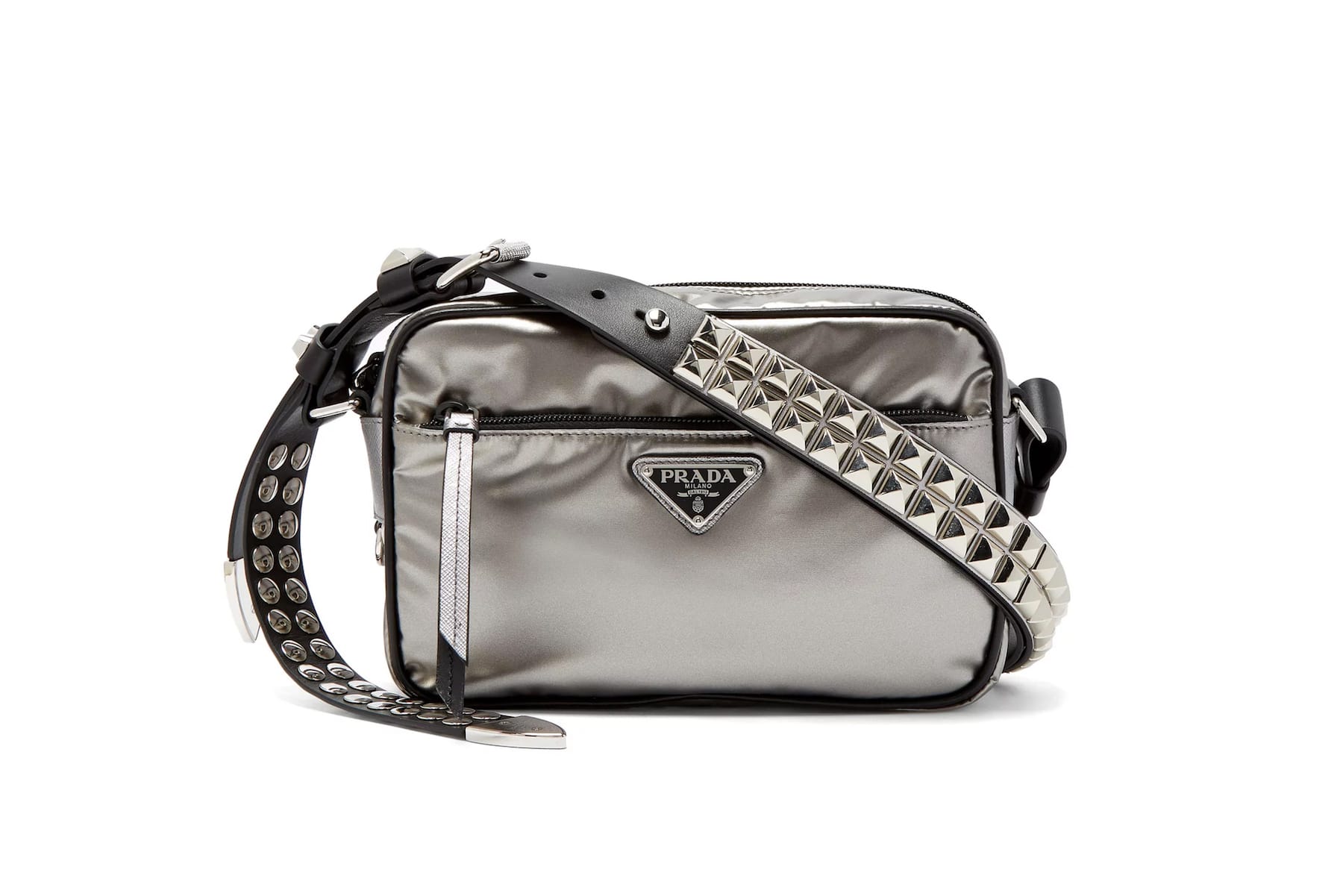 Prada's New Silver Nylon Cross-Body Bag 